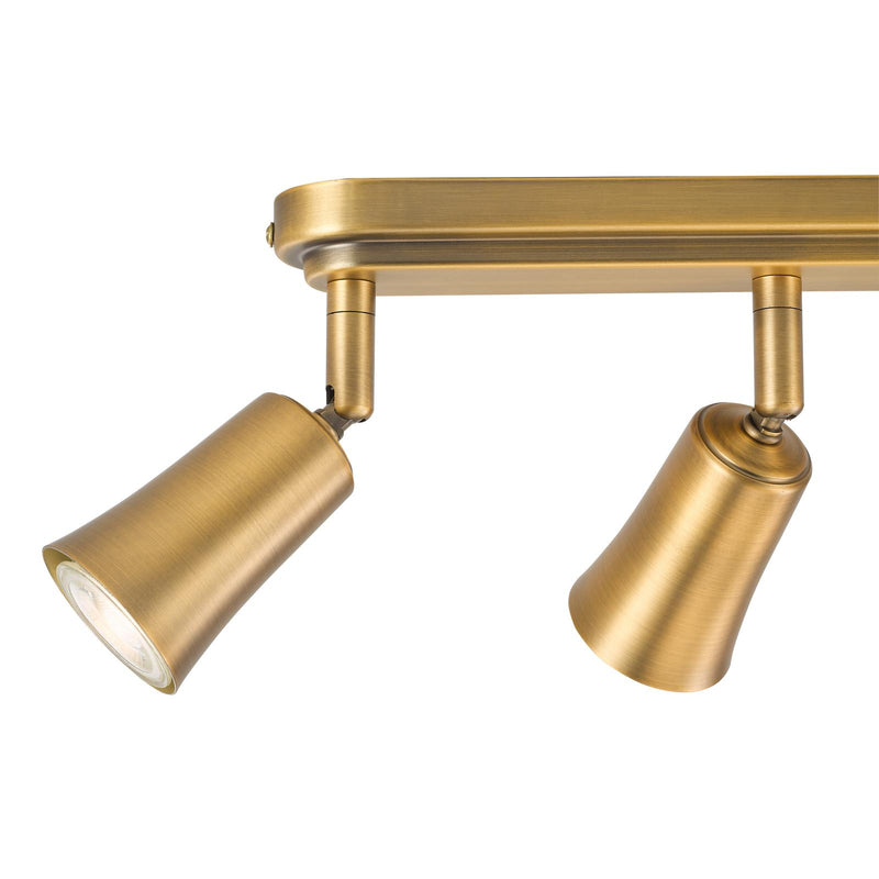 Dar Lighting Jedrek 4 Light Bar Spotlight Aged Brass • JED8442