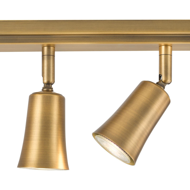 Dar Lighting Jedrek 4 Light Bar Spotlight Aged Brass • JED8442