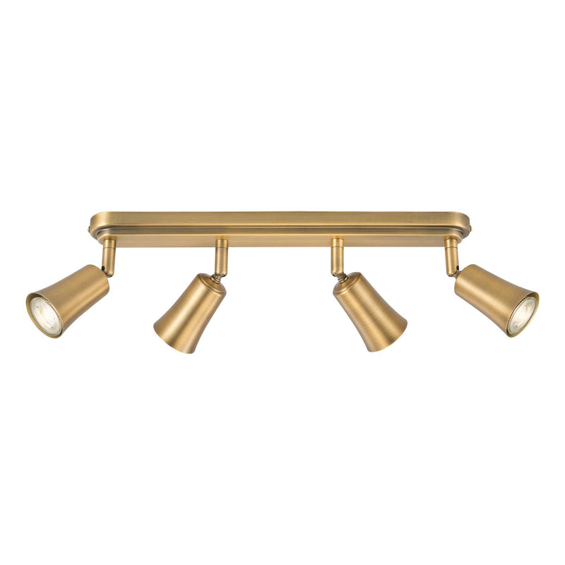 Dar Lighting Jedrek 4 Light Bar Spotlight Aged Brass • JED8442
