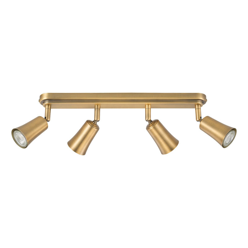 Dar Lighting Jedrek 4 Light Bar Spotlight Aged Brass • JED8442
