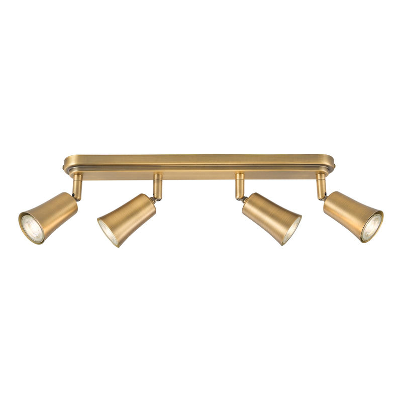 Dar Lighting Jedrek 4 Light Bar Spotlight Aged Brass • JED8442