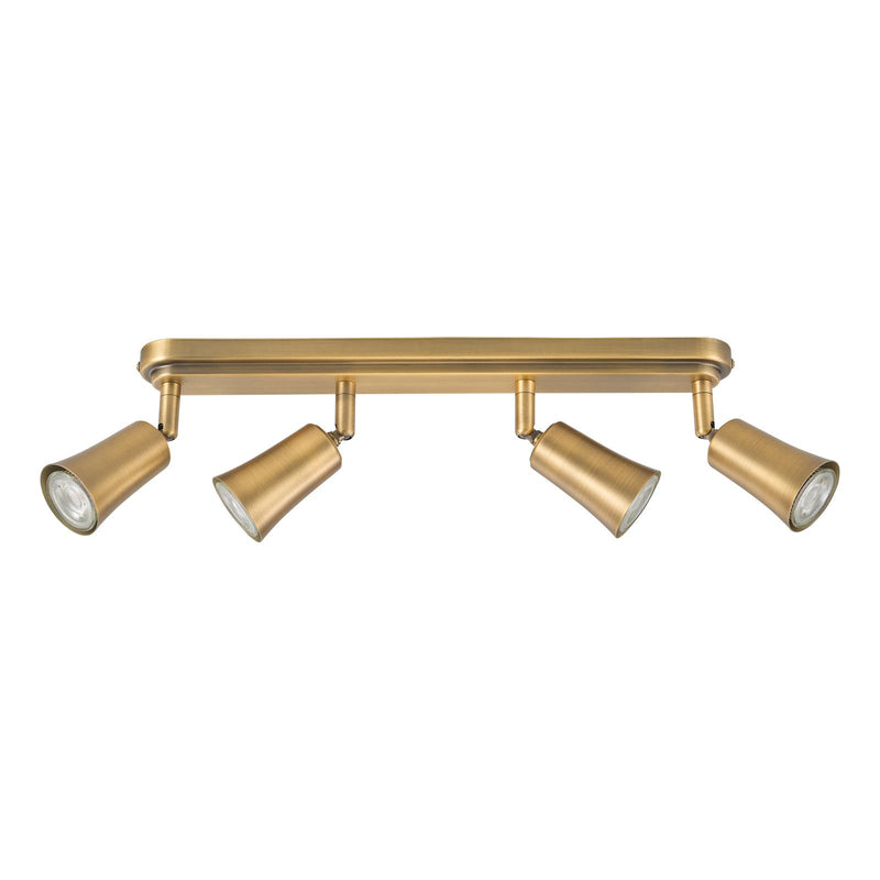 Dar Lighting Jedrek 4 Light Bar Spotlight Aged Brass • JED8442