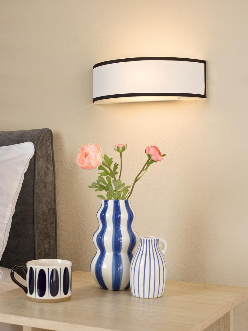 Dar Lighting Jemima Wall Light White and White Frosted Acrylic With Shade • JEM0722
