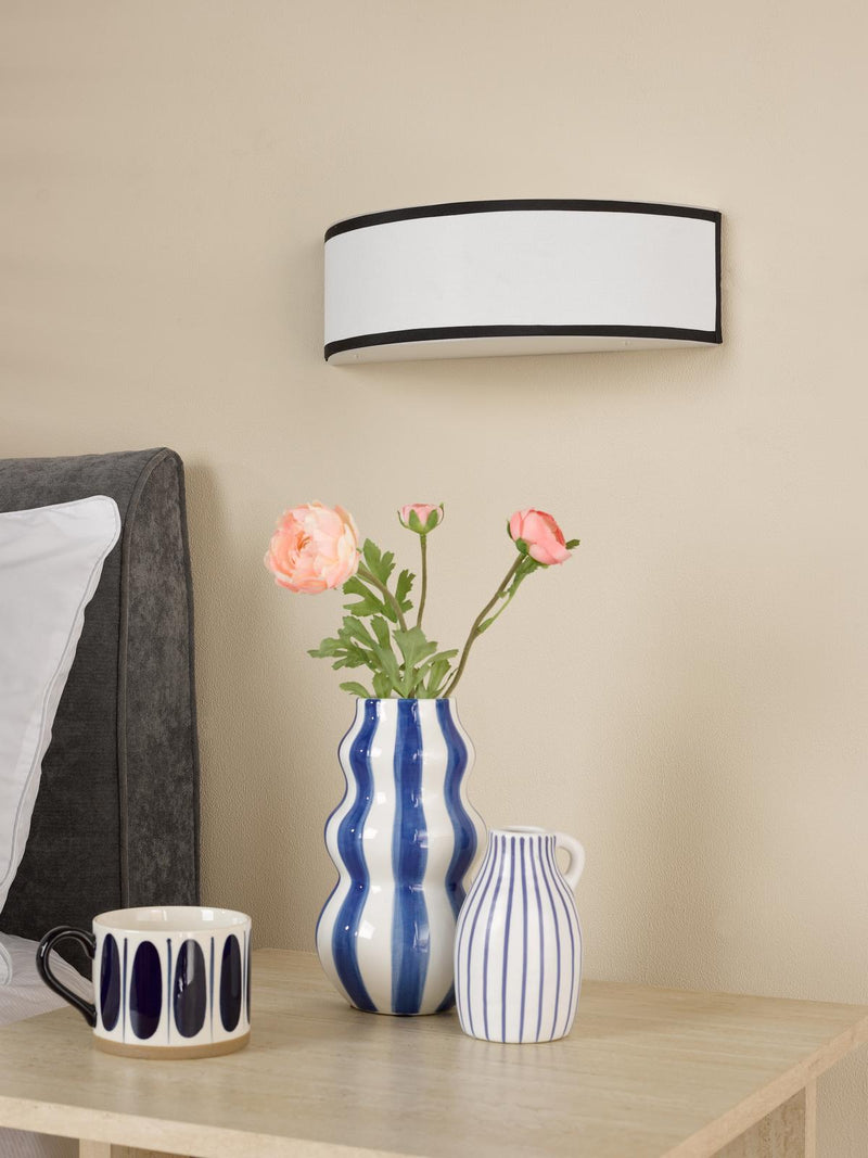 Dar Lighting Jemima Wall Light White and White Frosted Acrylic With Shade • JEM0722