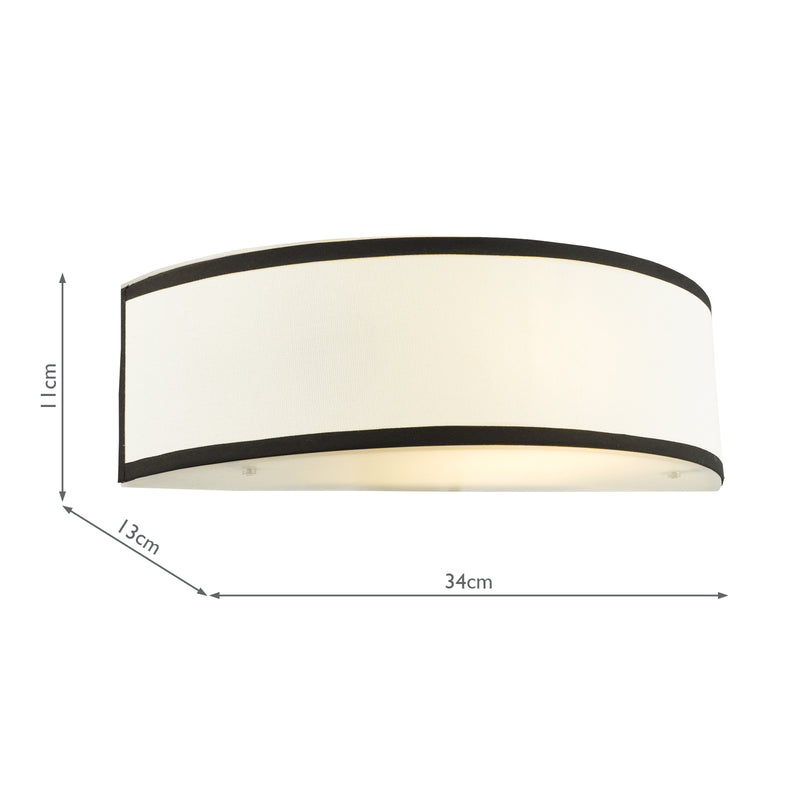 Dar Lighting Jemima Wall Light White and White Frosted Acrylic With Shade • JEM0722