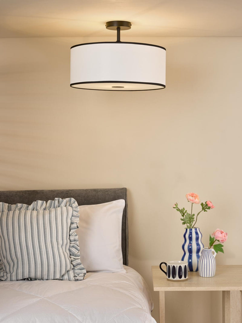 Dar Lighting Jemima Easy Fit Pendant White and White Frosted Acrylic With Shade • JEM6522