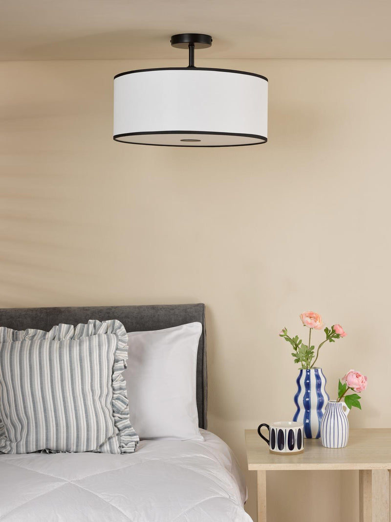 Dar Lighting Jemima Easy Fit Pendant White and White Frosted Acrylic With Shade • JEM6522