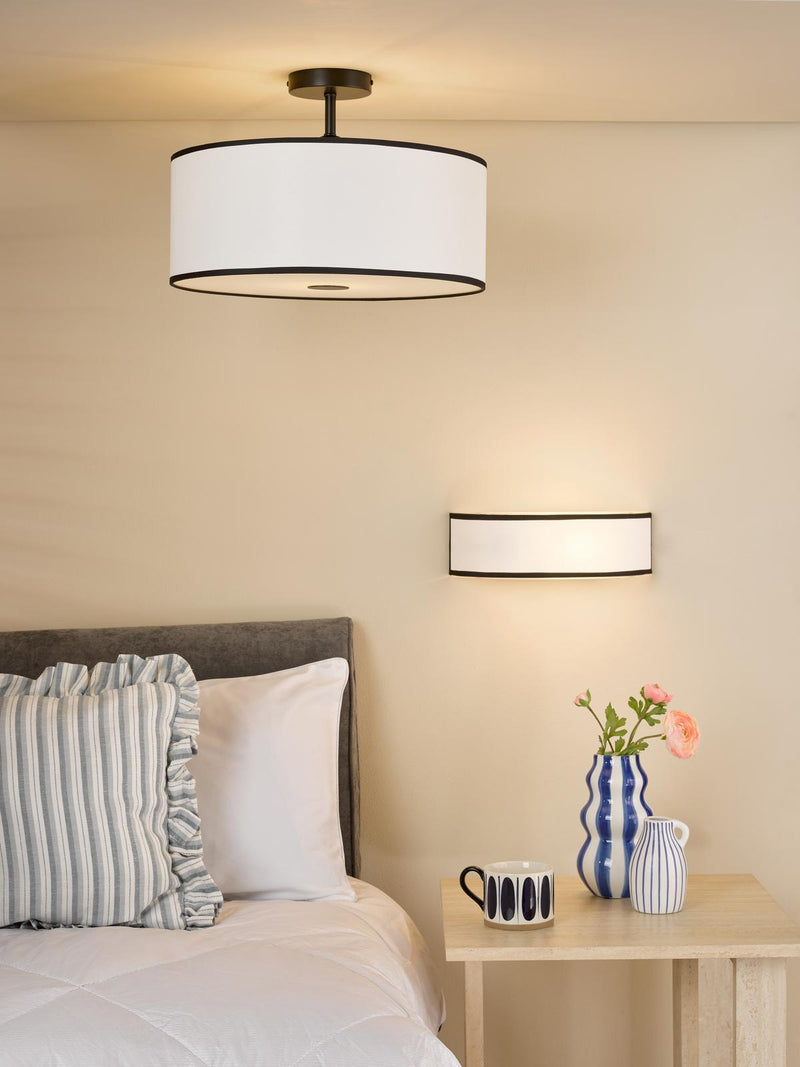Dar Lighting Jemima Easy Fit Pendant White and White Frosted Acrylic With Shade • JEM6522