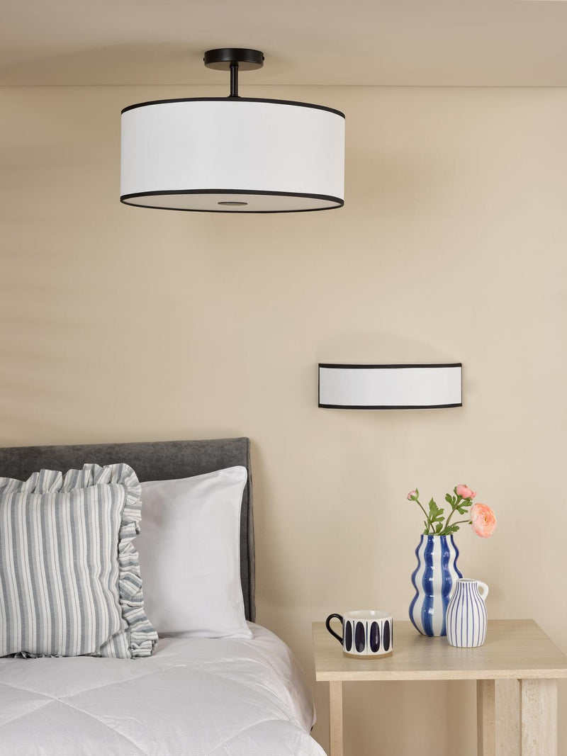 Dar Lighting Jemima Easy Fit Pendant White and White Frosted Acrylic With Shade • JEM6522