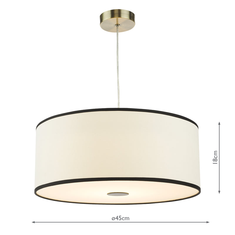 Dar Lighting Jemima Easy Fit Pendant White and White Frosted Acrylic With Shade • JEM6522