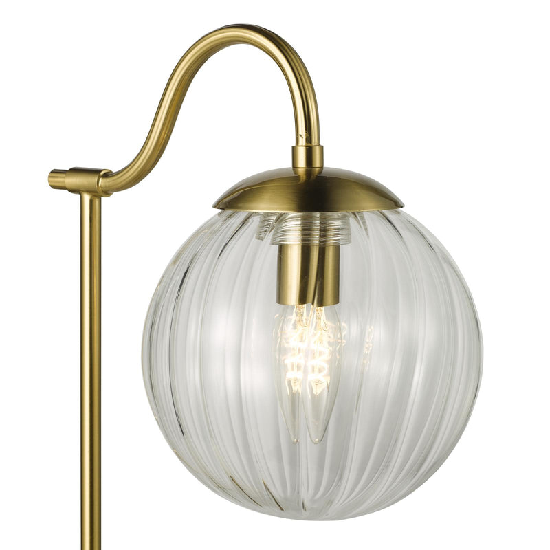 Dar Lighting Jocelyn Table Lamp Natural Brass and Glass • JOC4242