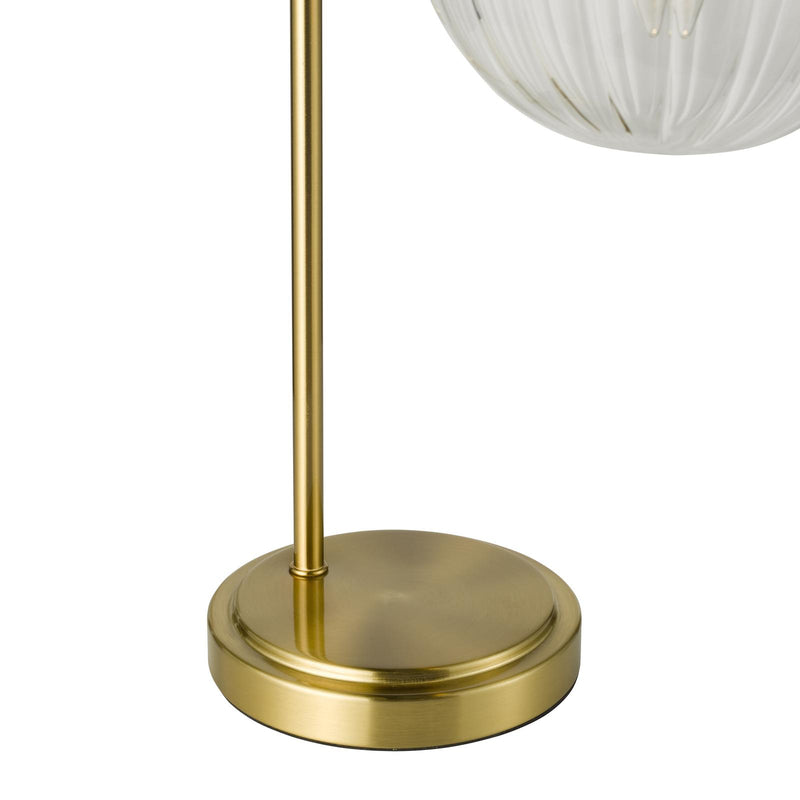 Dar Lighting Jocelyn Table Lamp Natural Brass and Glass • JOC4242