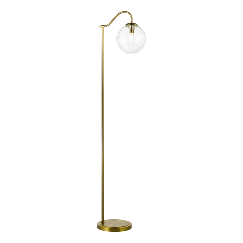 Dar Lighting Jocelyn Floor Lamp Natural Brass and Glass • JOC4942