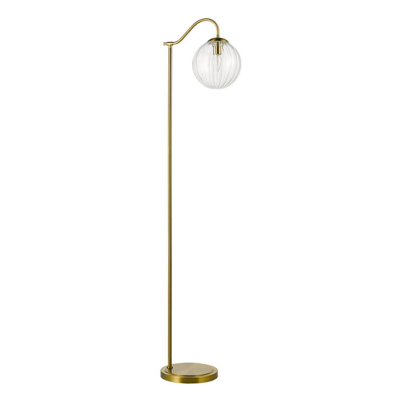 Dar Lighting Jocelyn Floor Lamp Natural Brass and Glass • JOC4942