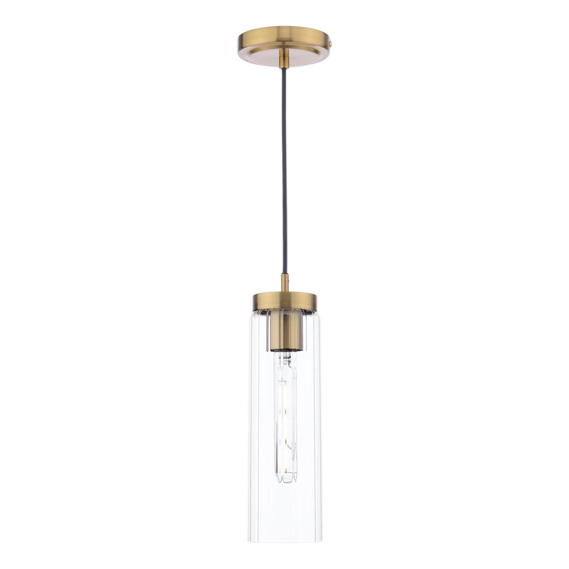 Dar Lighting Jodelle Pendant Polished Bronze and Glass • JOD0163