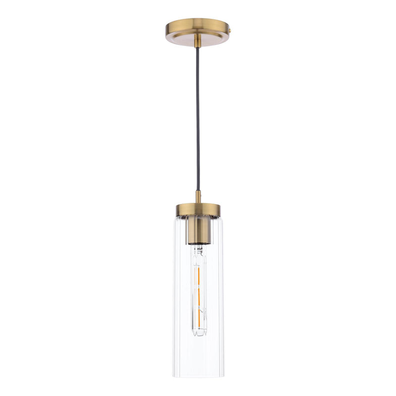 Dar Lighting Jodelle Pendant Polished Bronze and Glass • JOD0163