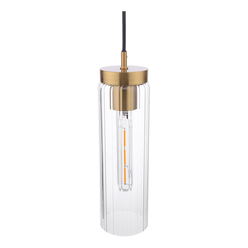 Dar Lighting Jodelle Pendant Polished Bronze and Glass • JOD0163
