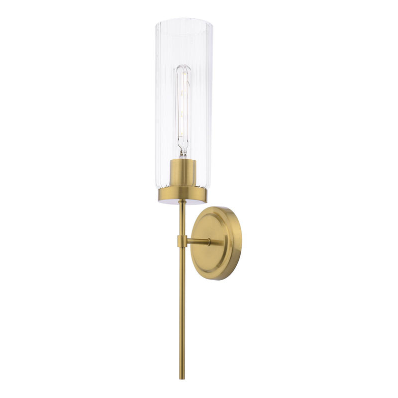 Dar Lighting Jodelle Wall Light Polished Bronze and Glass • JOD0763