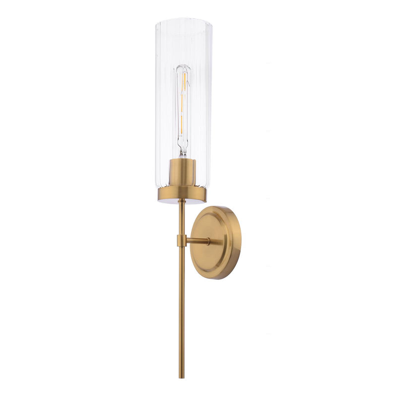 Dar Lighting Jodelle Wall Light Polished Bronze and Glass • JOD0763