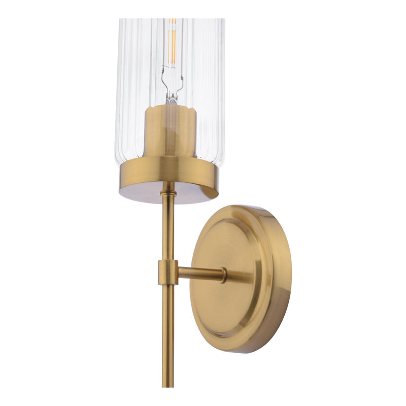 Dar Lighting Jodelle Wall Light Polished Bronze and Glass • JOD0763