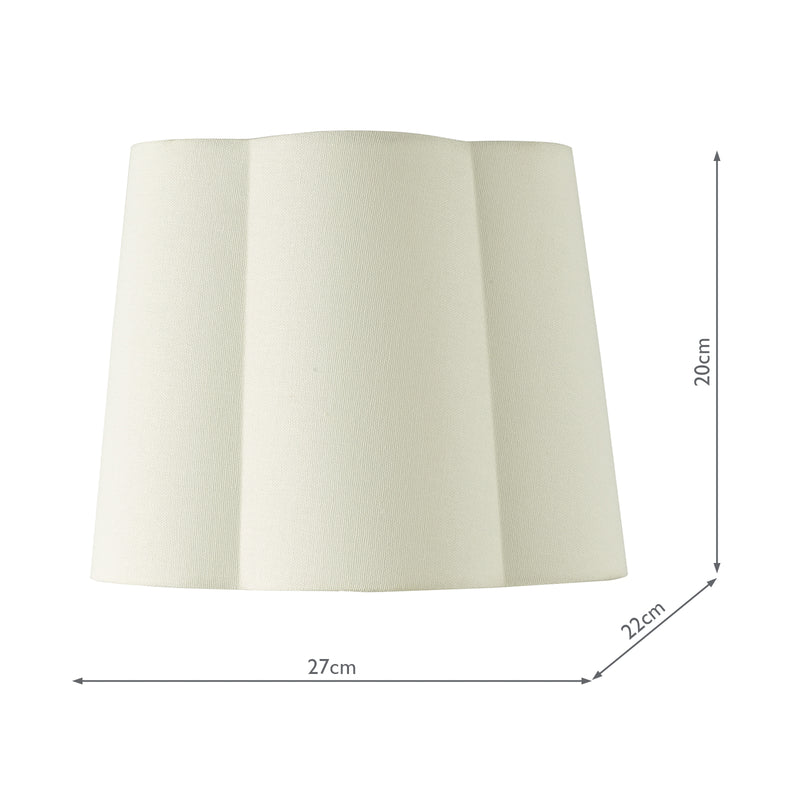 Dar Lighting Jordana Ivory Cotton Tapered Drum Shade • JOR1102