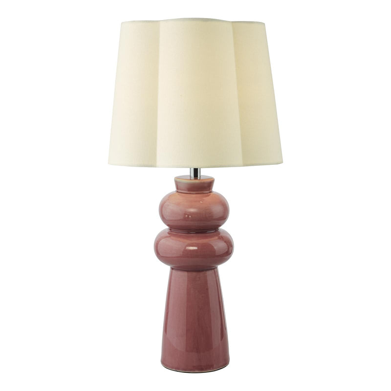 Dar Lighting Jordana Table Lamp Pink and Polished Chrome With Shade • JOR4203