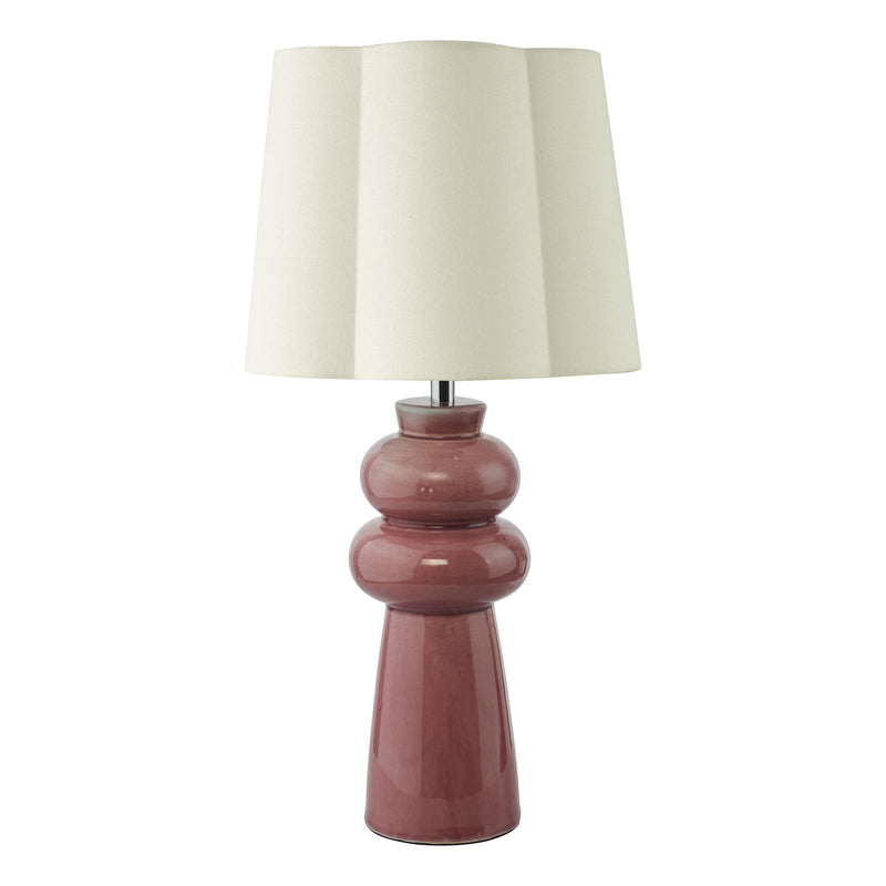 Dar Lighting Jordana Table Lamp Pink and Polished Chrome With Shade • JOR4203