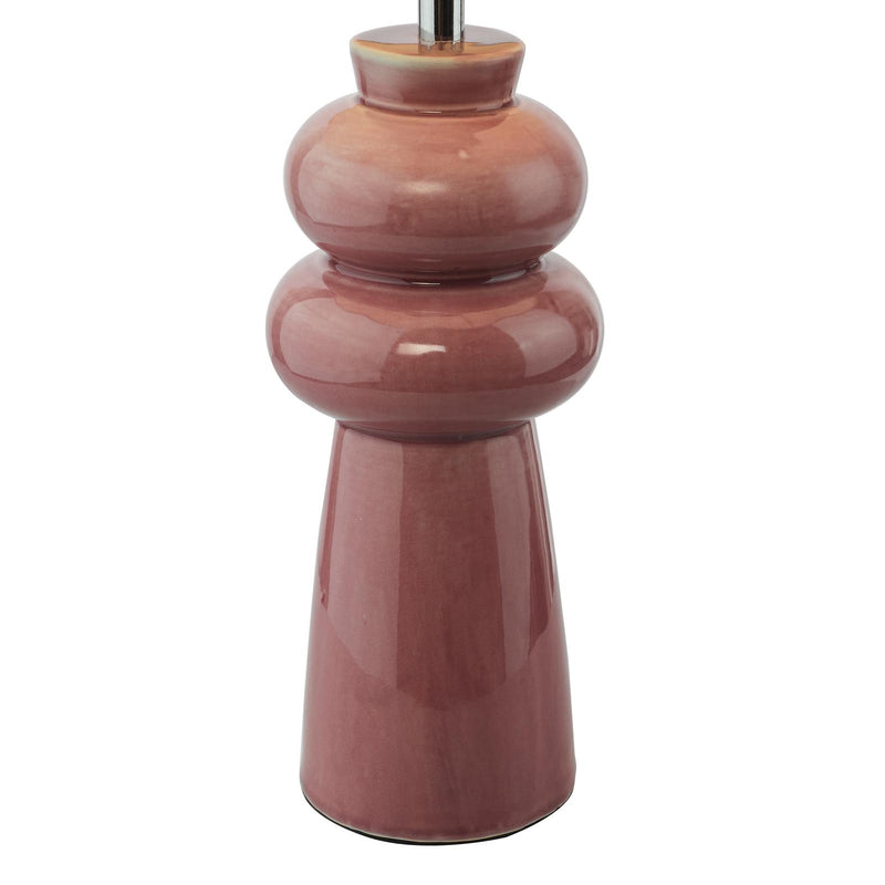 Dar Lighting Jordana Table Lamp Pink and Polished Chrome With Shade • JOR4203