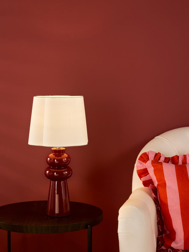 Dar Lighting Jordana Table Lamp Pink and Polished Chrome With Shade • JOR4203