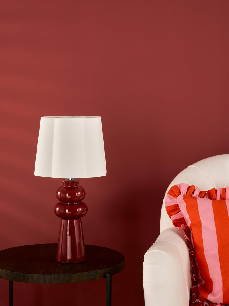 Dar Lighting Jordana Table Lamp Pink and Polished Chrome With Shade • JOR4203
