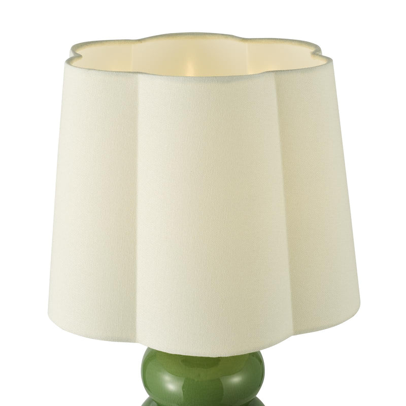 Dar Lighting Jordana Table Lamp Green and Polished Chrome With Shade • JOR4224