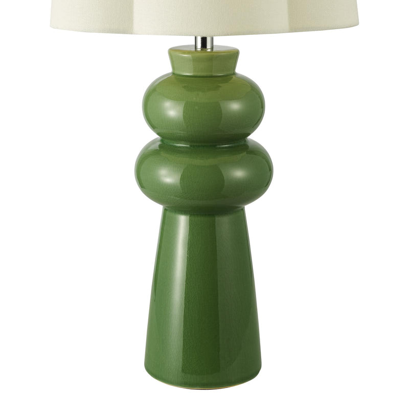 Dar Lighting Jordana Table Lamp Green and Polished Chrome With Shade • JOR4224
