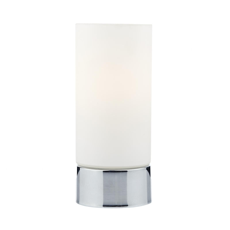 Dar Lighting Jot Touch Table Lamp Polished Chrome Opal Glass • JOT4050
