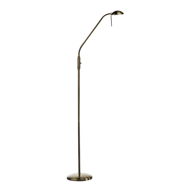 Dar Lighting Journal Task Floor Lamp Antique Brass • JOU5575