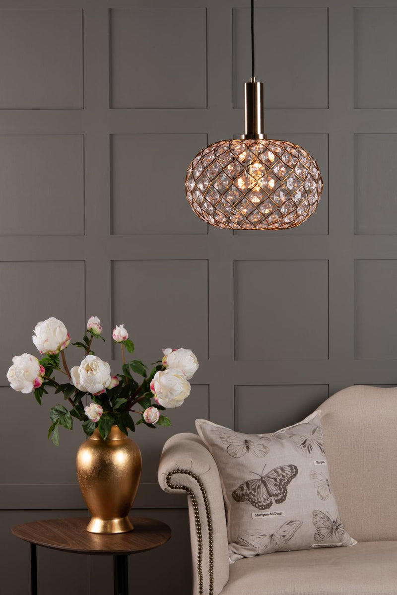 Dar Lighting Juanita Easy Fit Pendant Gold Acrylic • JUA6535