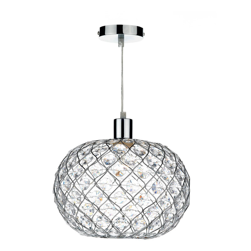 Dar Lighting Juanita Easy Fit Pendant Polished Chrome Acrylic • JUA6550