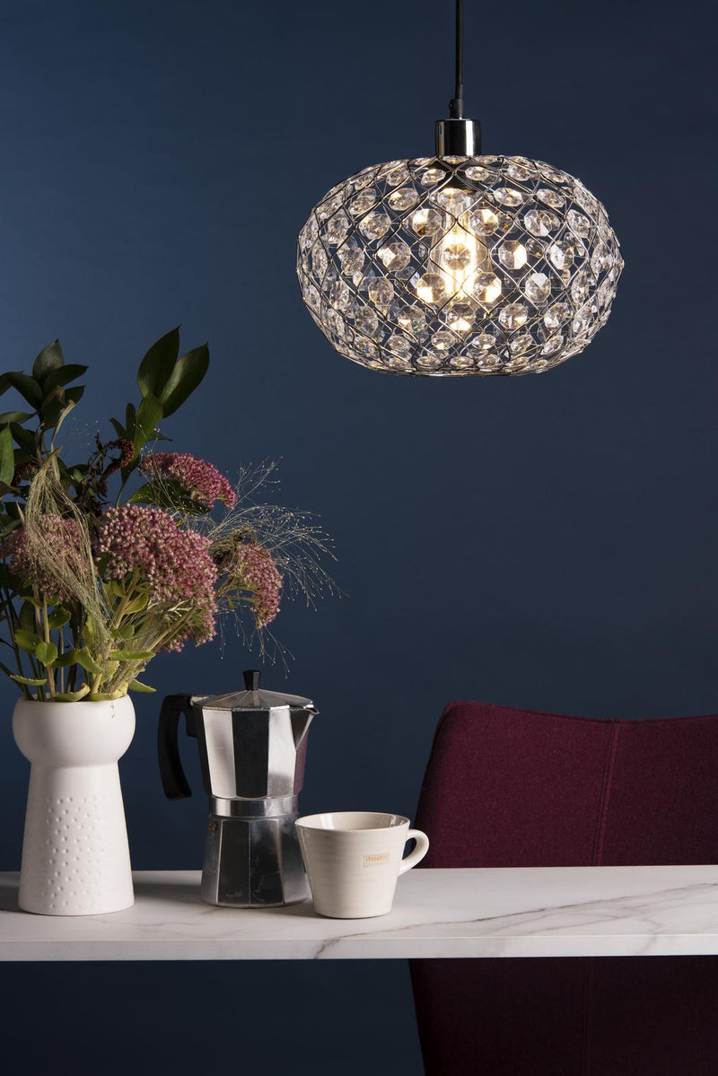 Dar Lighting Juanita Easy Fit Pendant Polished Chrome Acrylic • JUA6550