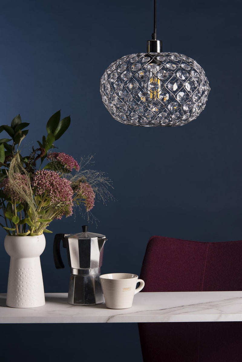 Dar Lighting Juanita Easy Fit Pendant Polished Chrome Acrylic • JUA6550