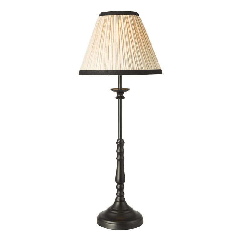 Dar Lighting Judy Table Lamp Satin Black With Shade • JUD4122
