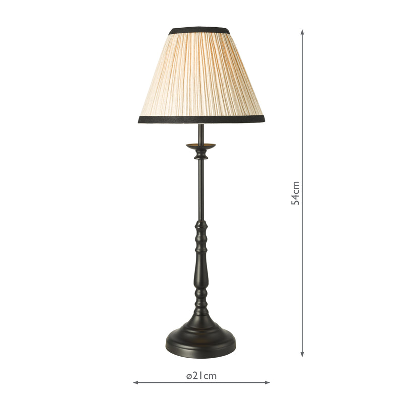 Dar Lighting Judy Table Lamp Satin Black With Shade • JUD4122