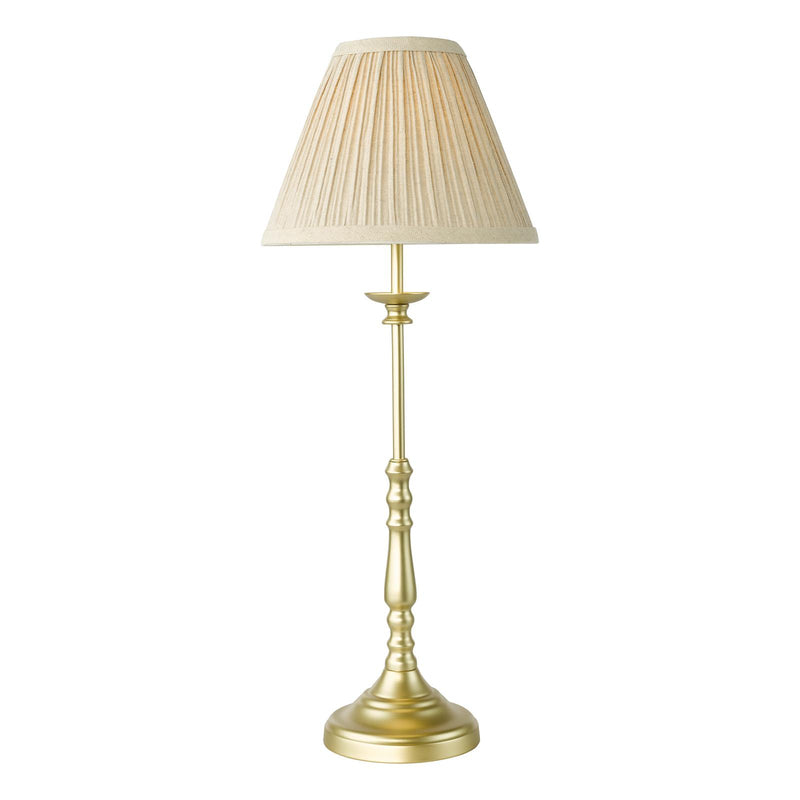 Dar Lighting Judy Table Lamp Satin Gold With Shade • JUD4135