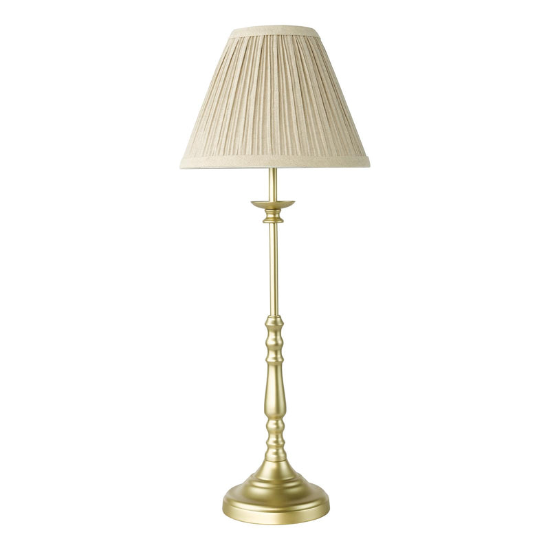 Dar Lighting Judy Table Lamp Satin Gold With Shade • JUD4135