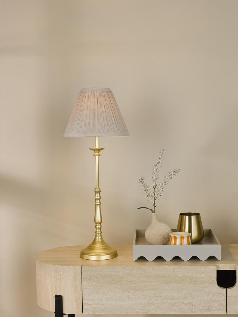 Dar Lighting Judy Table Lamp Satin Gold With Shade • JUD4135