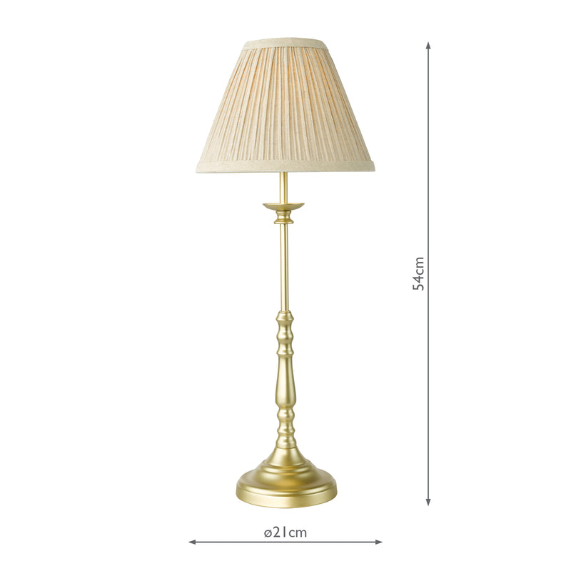 Dar Lighting Judy Table Lamp Satin Gold With Shade • JUD4135