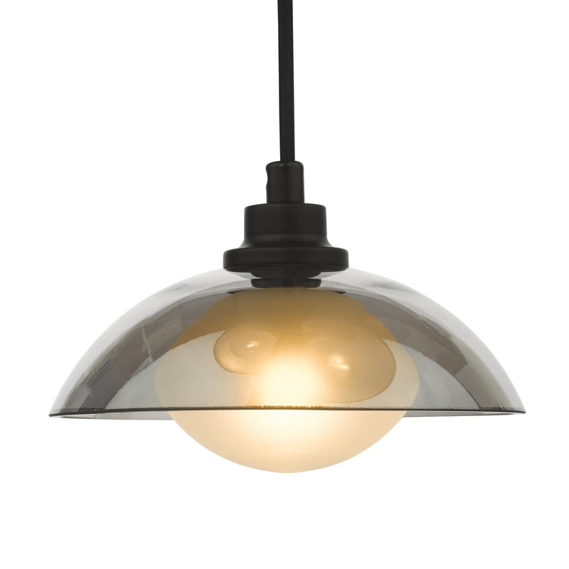 Dar Lighting Kadience 3 Light Cluster Pendant Satin Black and Smoked Glass • KAD8822
