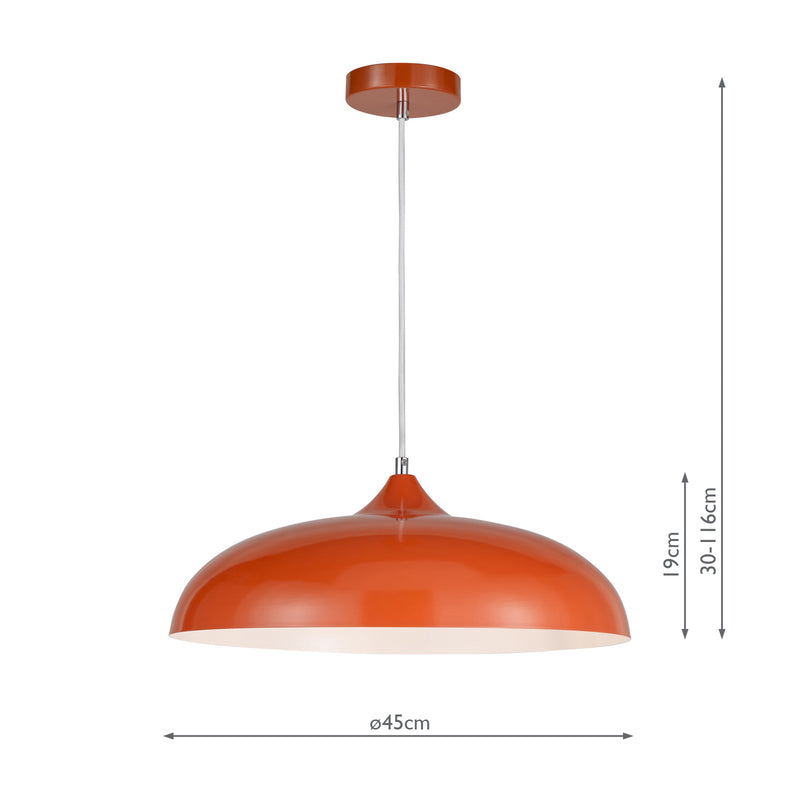 Dar Lighting Kaelan Pendant Orange • KAE0111