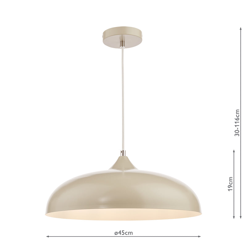 Dar Lighting Kaelan Pendant Taupe • KAE0129