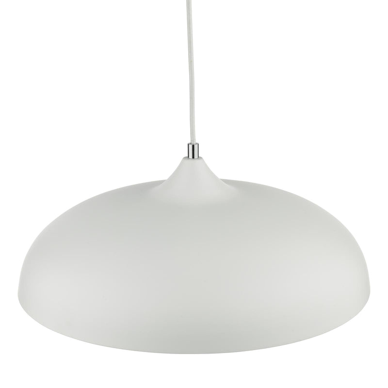 Dar Lighting Kaelan 1 Light Single Pendant White • KAE012