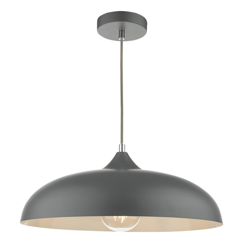 Dar Lighting Kaelan 1 Light Single Pendant Graphite • KAE0137