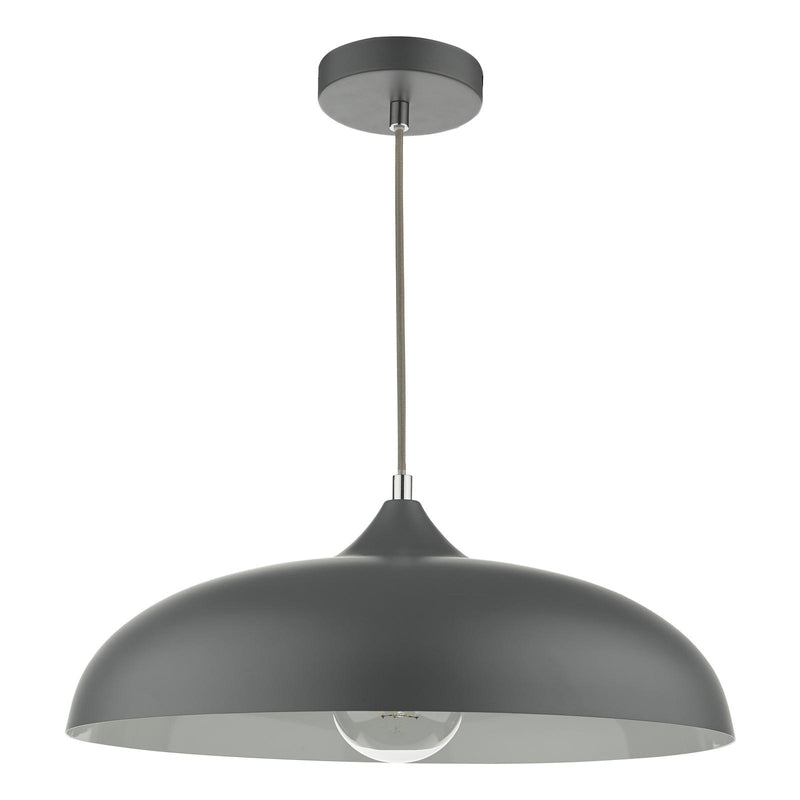 Dar Lighting Kaelan 1 Light Single Pendant Graphite • KAE0137